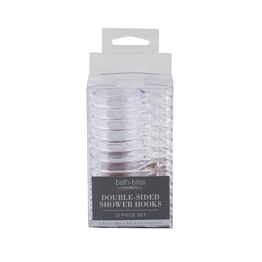 Bath Bliss Clear 12 Piece Double Shower Hooks